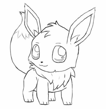 Dibujo de Kawaii Eevee para Colorear