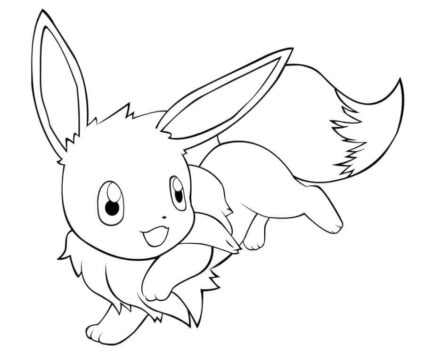Dibujo de Kawaii Pokémon Eevee para Colorear