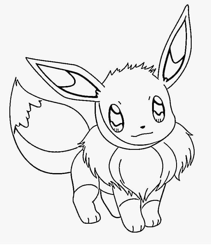 Dibujo de Lindo Pokémon Eevee para Colorear