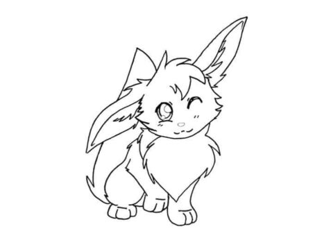 Dibujo de Pokémon Eevee para Colorear