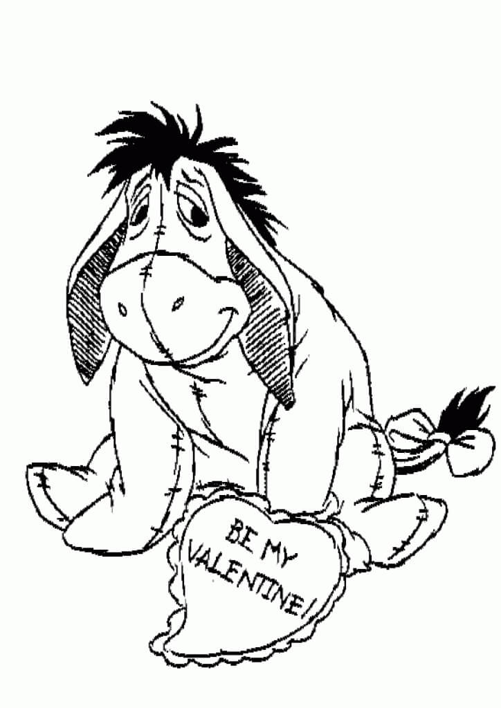 Dibujo de Amor Eeyore para Colorear