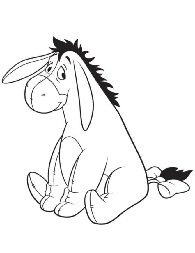 Dibujo de Eeyore Sonriendo para Colorear