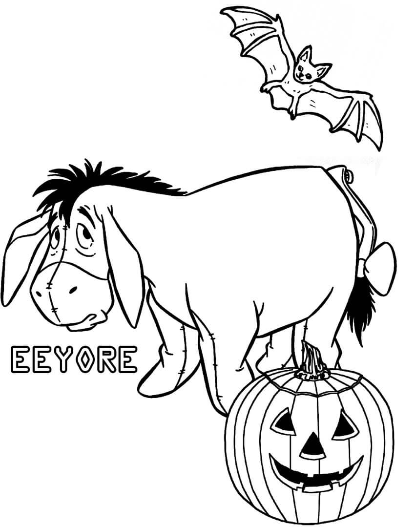 Dibujo de Eeyore en Vspera de Todos los Santos para Colorear