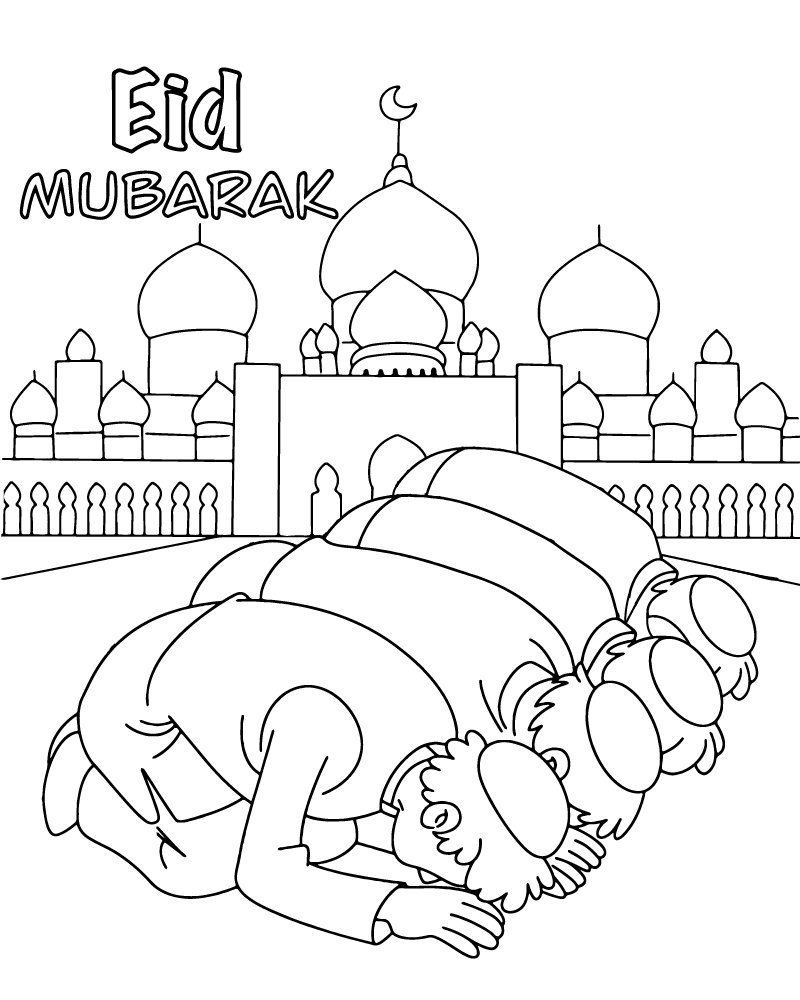 Dibujo de Eid Activities Coloring Page For Child para Colorear