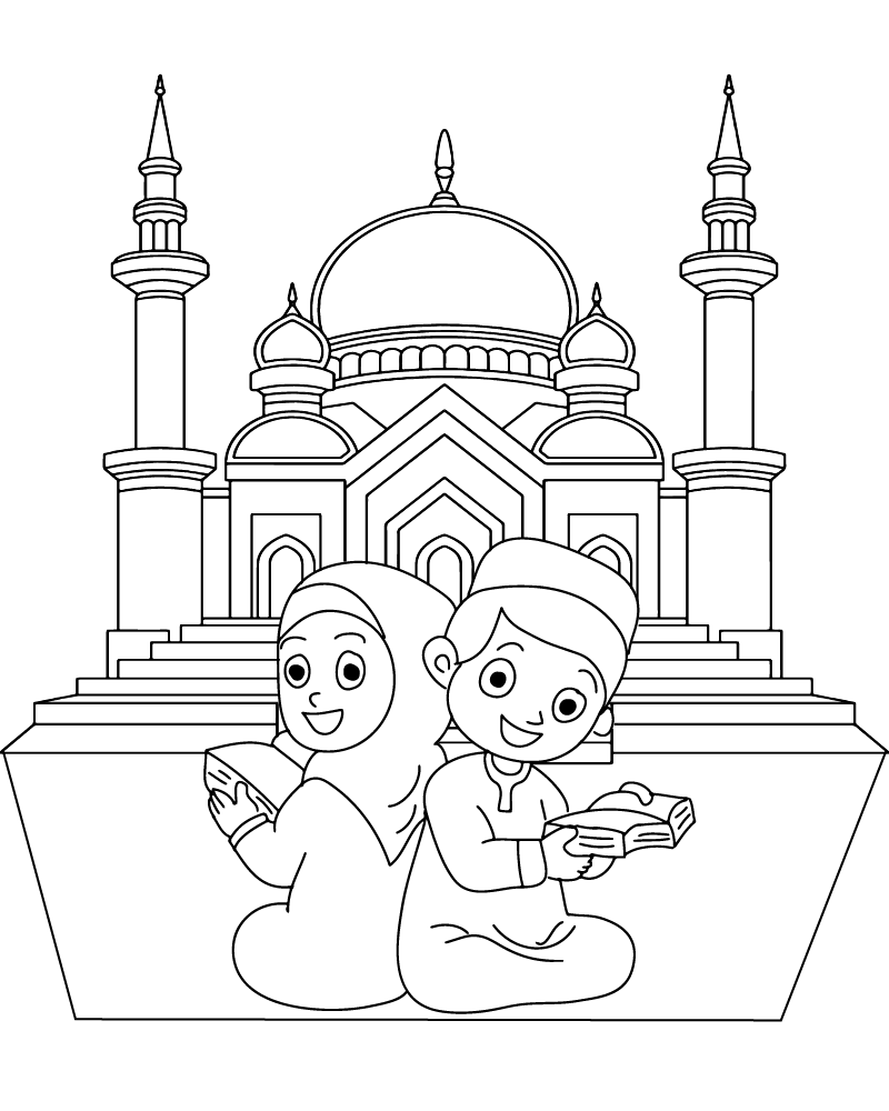 Dibujo de Eid Celebration Coloring Page For Kid para Colorear