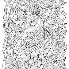 Dibujo de Alivio del Estrs de la Cara del Pavo Real para Colorear