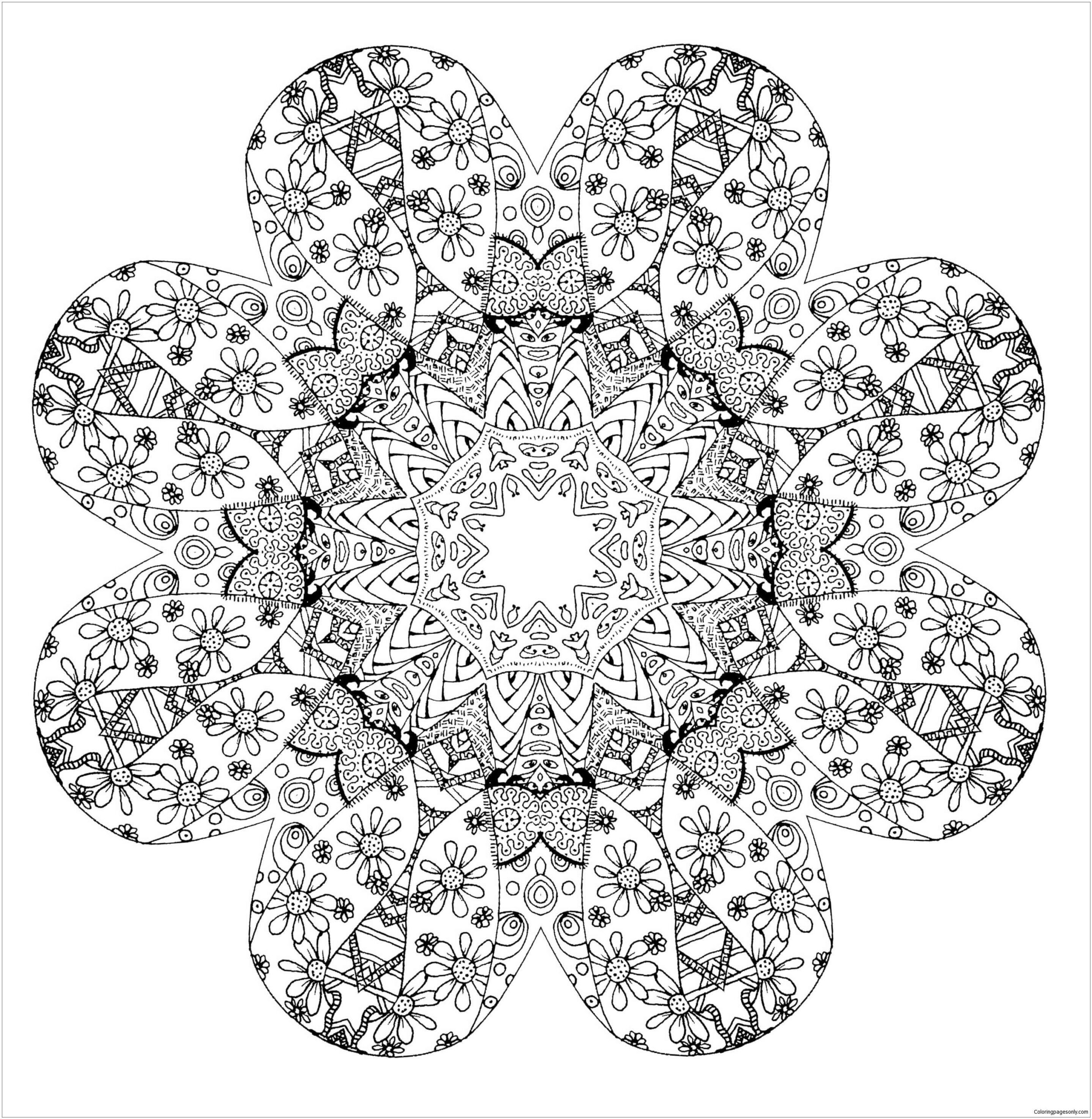 Dibujo de Alivio del Estrs Mandala Scaled para Colorear