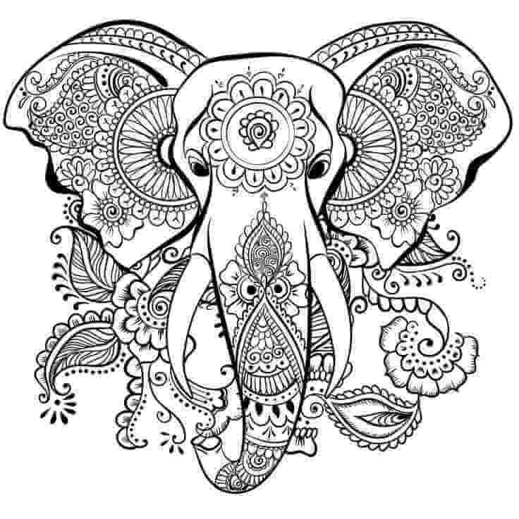 Dibujo de Elefante para Aliviar el Estrs para Colorear