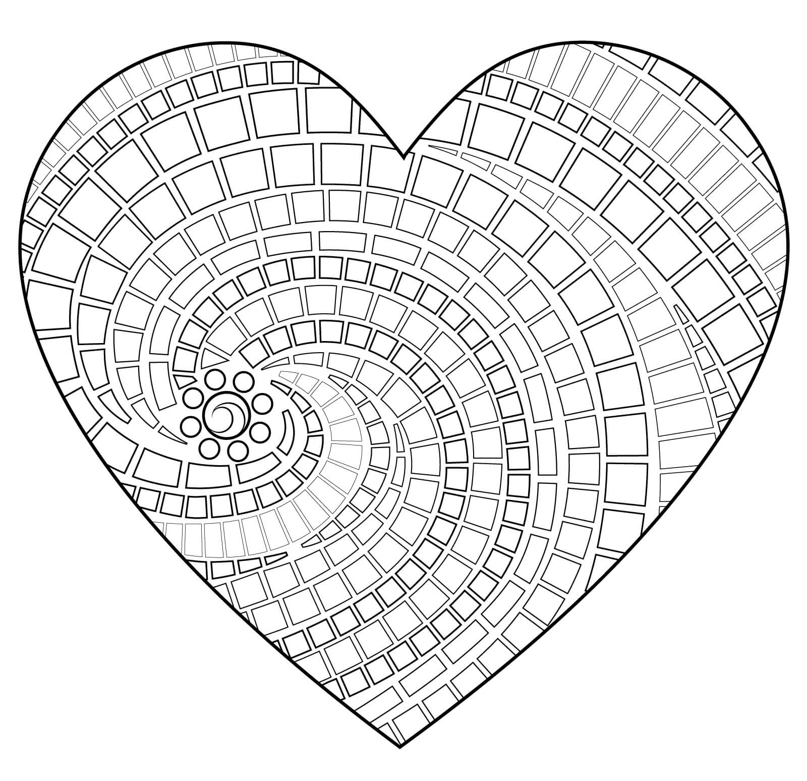 Dibujo de Mosaico de Corazn para Colorear
