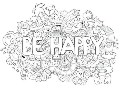 Dibujo de Ser Feliz para Colorear
