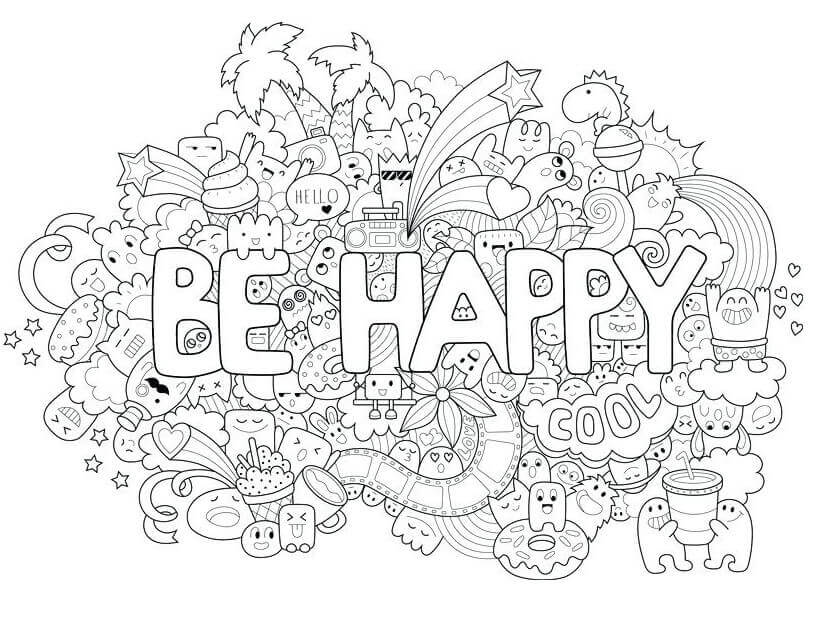 Dibujo de Ser Feliz para Colorear