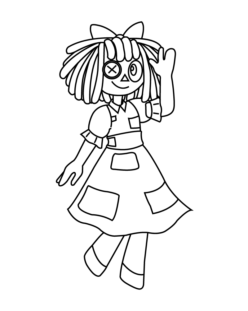Dibujo de Pretty Ragatha Printable Easy Coloring Pagepng para Colorear