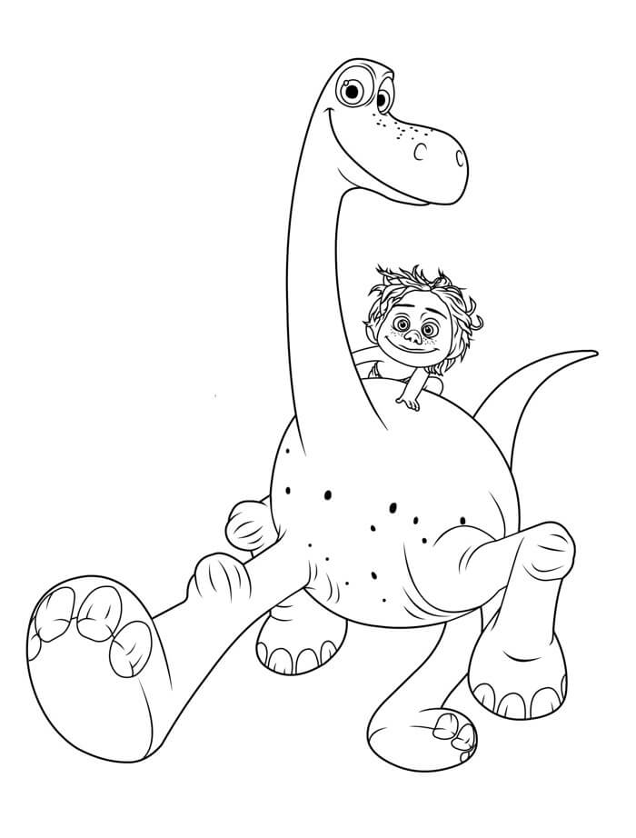Dibujo de Feliz Arlo y Spot para Colorear