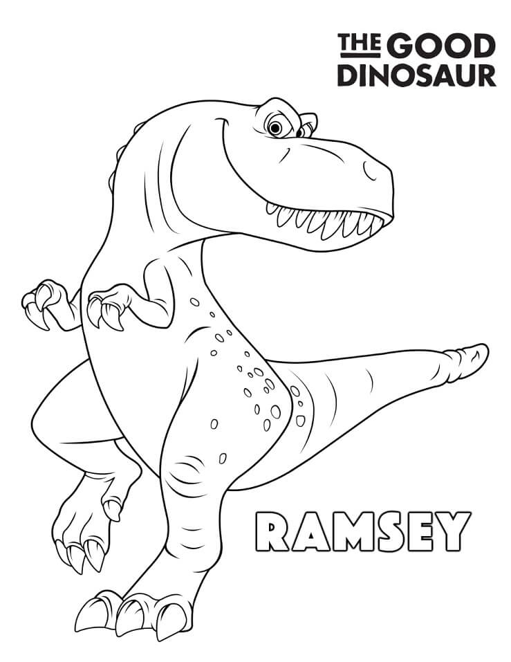 Dibujo de Ramsey de el Buen Dinosaurio para Colorear