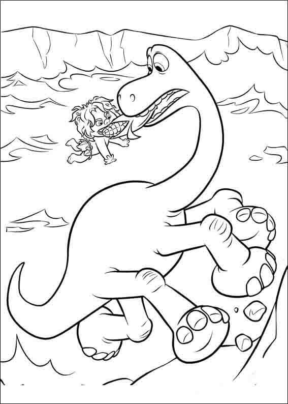 Dibujo de Spot Compite por Comida con Arlo para Colorear
