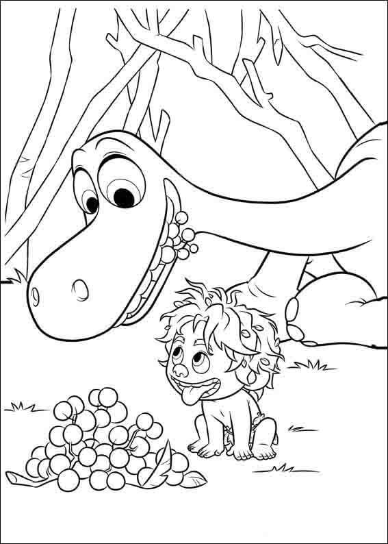 Dibujo de Spot y Arlo Comiendo Fruta para Colorear