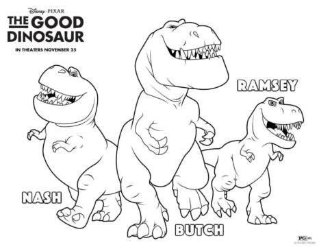 Dibujo de Tres T Rex para Colorear