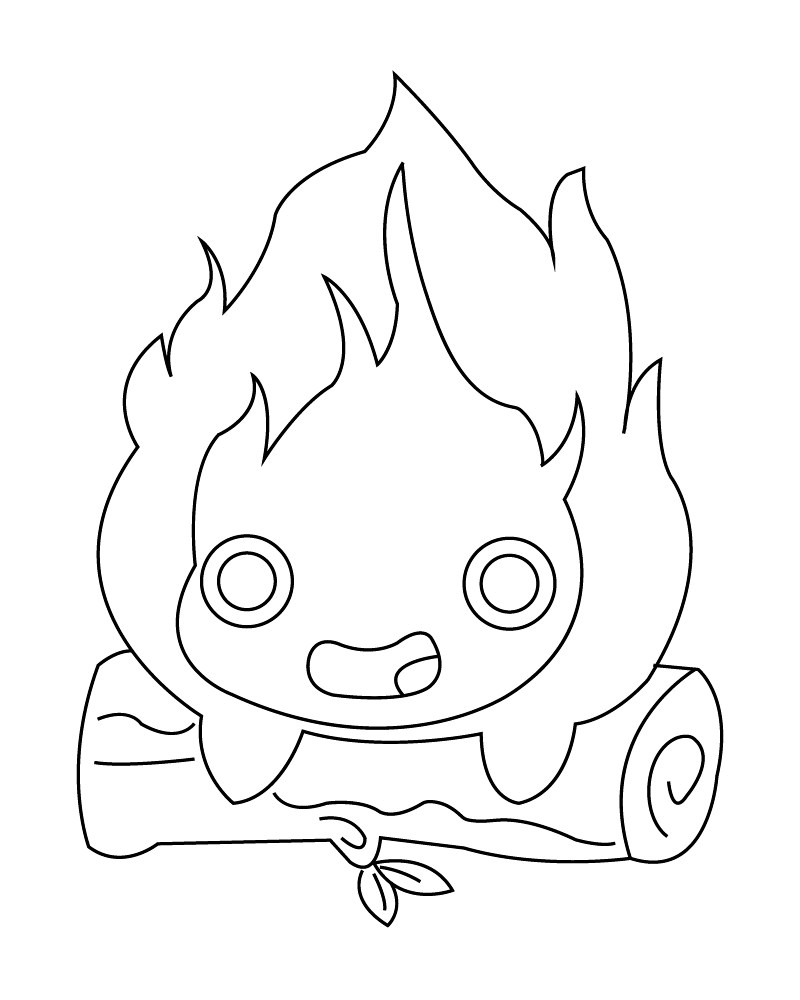 Dibujo de Calcifer Coloring Page para Colorear