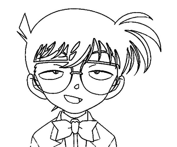 Dibujo de Cara Conan Divertido para Colorear