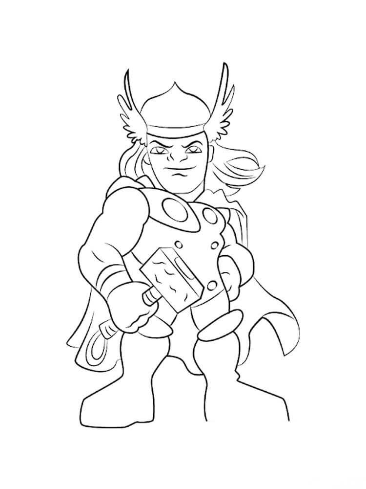 Dibujo de Dios del Trueno Thor para Colorear