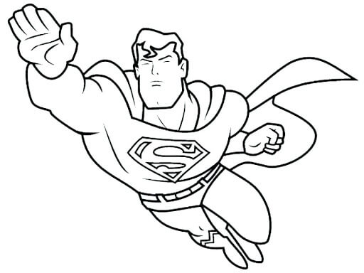 Dibujo de Super Hombre Volando para Colorear