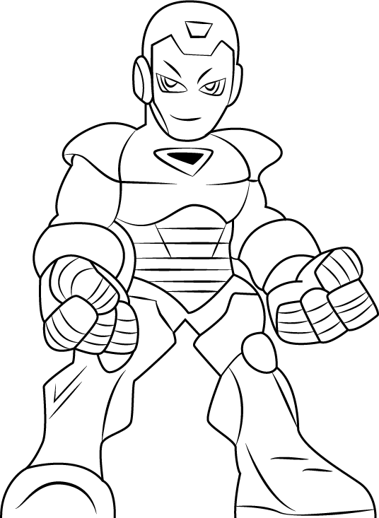 Dibujo de Hombre de Hierro Sonriente para Colorear