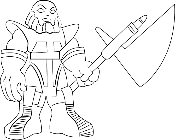 Dibujo de Terrax con Su Arma para Colorear