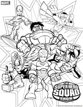 Dibujo de Vengadores Lindo Escuadron para Colorear