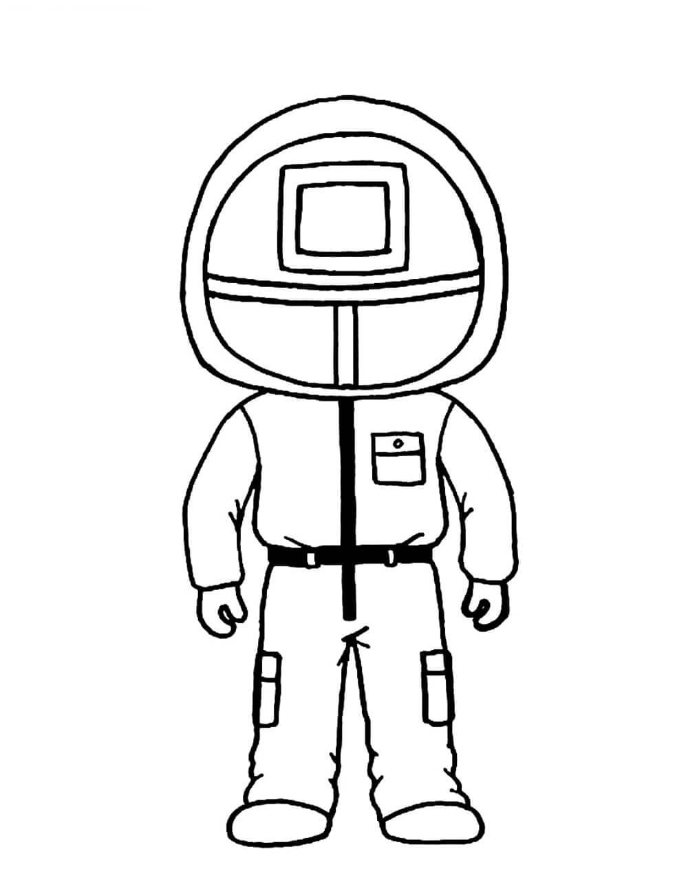 Dibujo de Gran Uniforme de Guardia Roja Chibi para Colorear