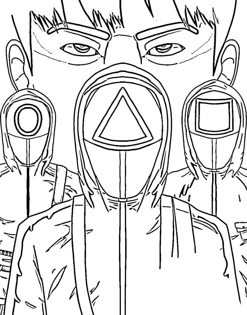 Dibujo de Insider del Juego de Calamar para Colorear