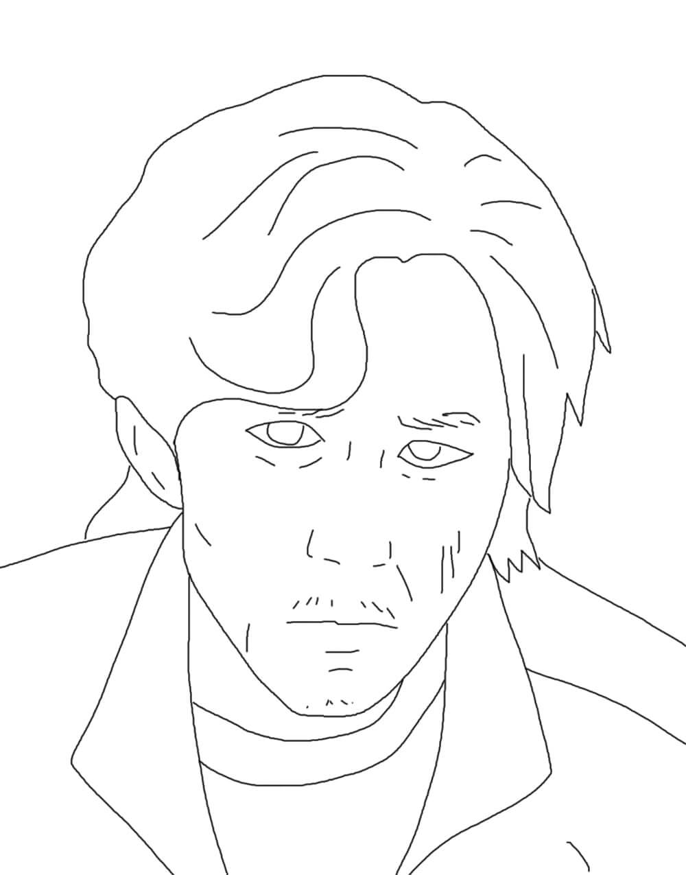 Dibujo de Seong Gi Hun el Personaje Principal del Juego del Calamar para Colorear