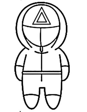 Dibujo de Tri Ngulo Guardia Roja Uniforme Chibi para Colorear