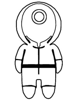 Dibujo de Uniforme de Guardia Roja Redondo Chibi para Colorear