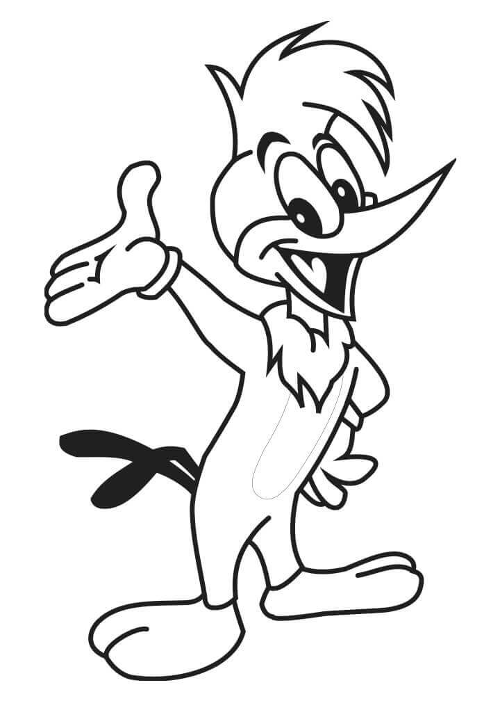 Dibujo de Pjaro Carpintero Bsico para Colorear