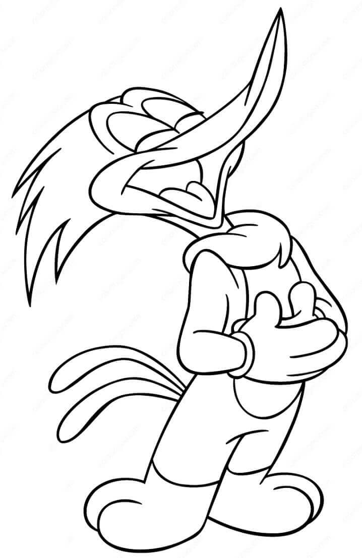 Dibujo de Pjaro Carpintero Riendo para Colorear