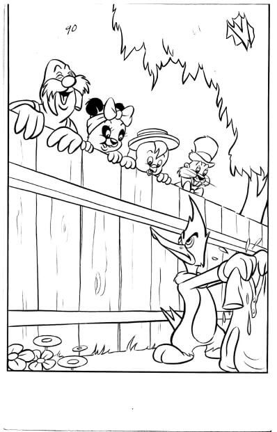 Dibujo de Woody Enojado y Amigos Divertidos para Colorear