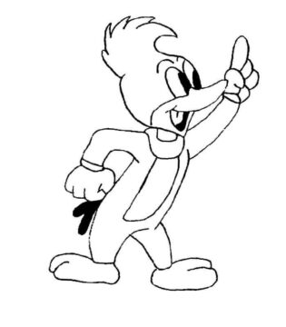 Dibujo de Woody Woodpecker Hablando para Colorear