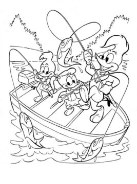 Dibujo de Woody y Sus Amigos Van de Pesca para Colorear