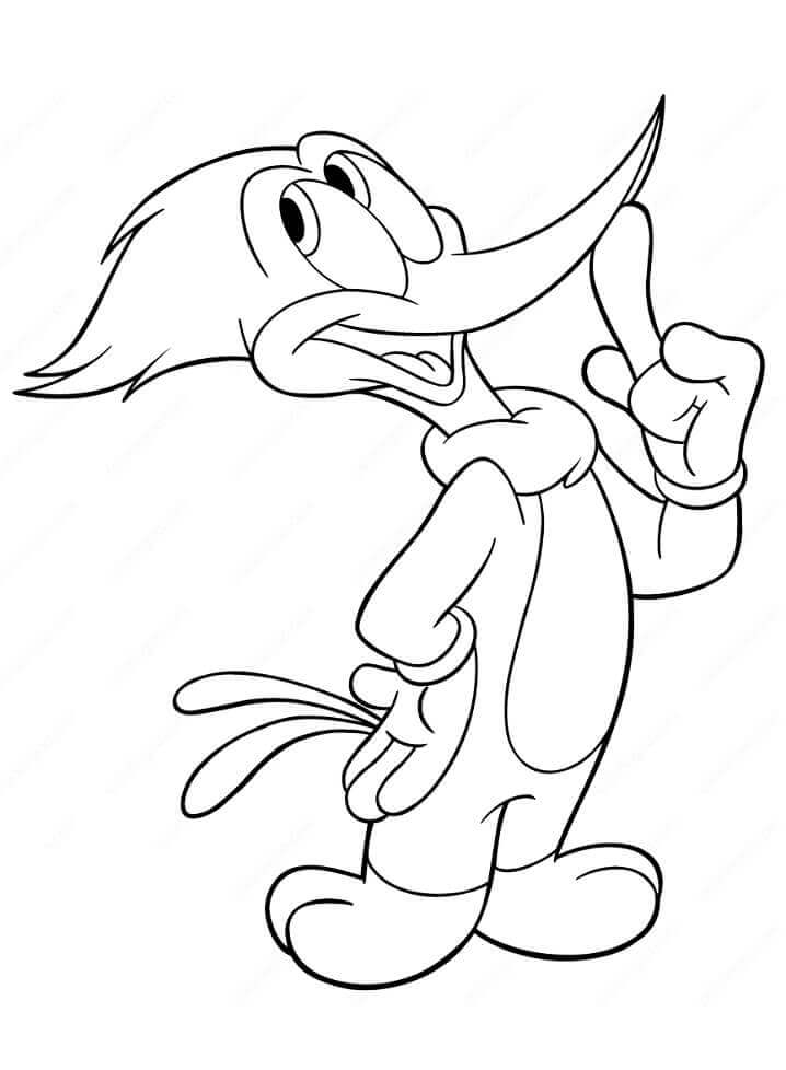Dibujo de Pensamiento del pájaro Carpintero Lenoso para Colorear