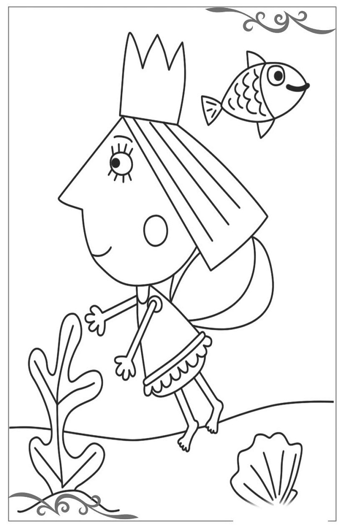 Dibujo de Acebo Bajo el Mar para Colorear