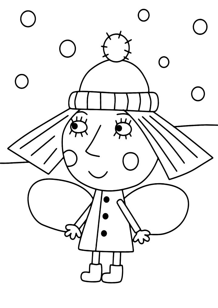 Dibujo de Acebo en el día Nevado para Colorear