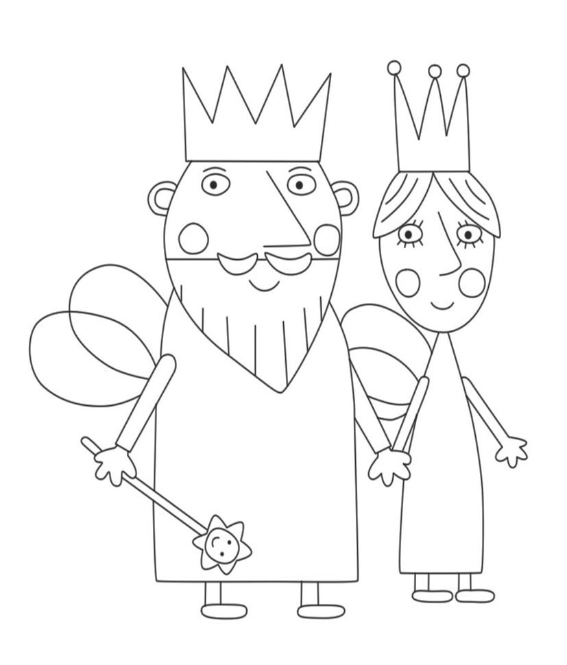 Dibujo de Rey y Reina Cardo para Colorear