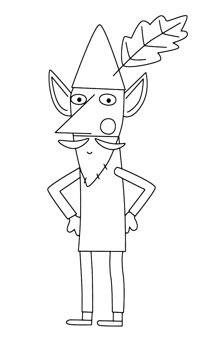Dibujo de Viejo Elfo Sabio para Colorear