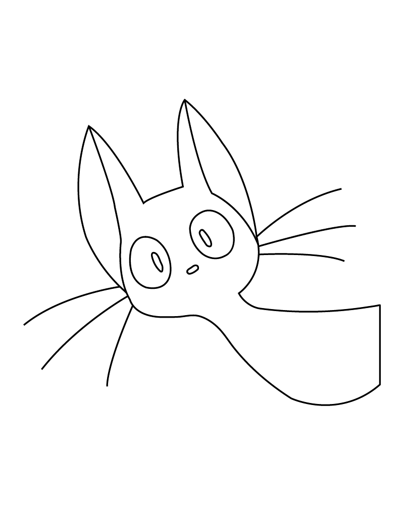 Dibujo de Kiki And Jiji Kawaii Cat Coloring For Kids para Colorear