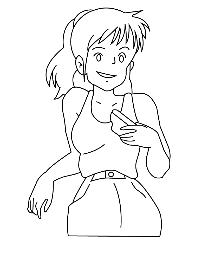 Dibujo de Kiki From Studio Ghibli Coloring For Kids para Colorear
