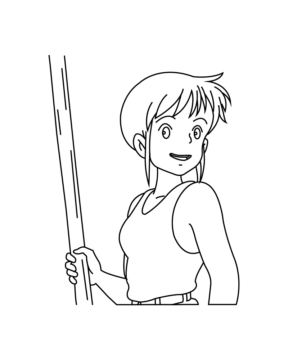 Dibujo de Kiki Looking Surprised Free Coloring Page para Colorear