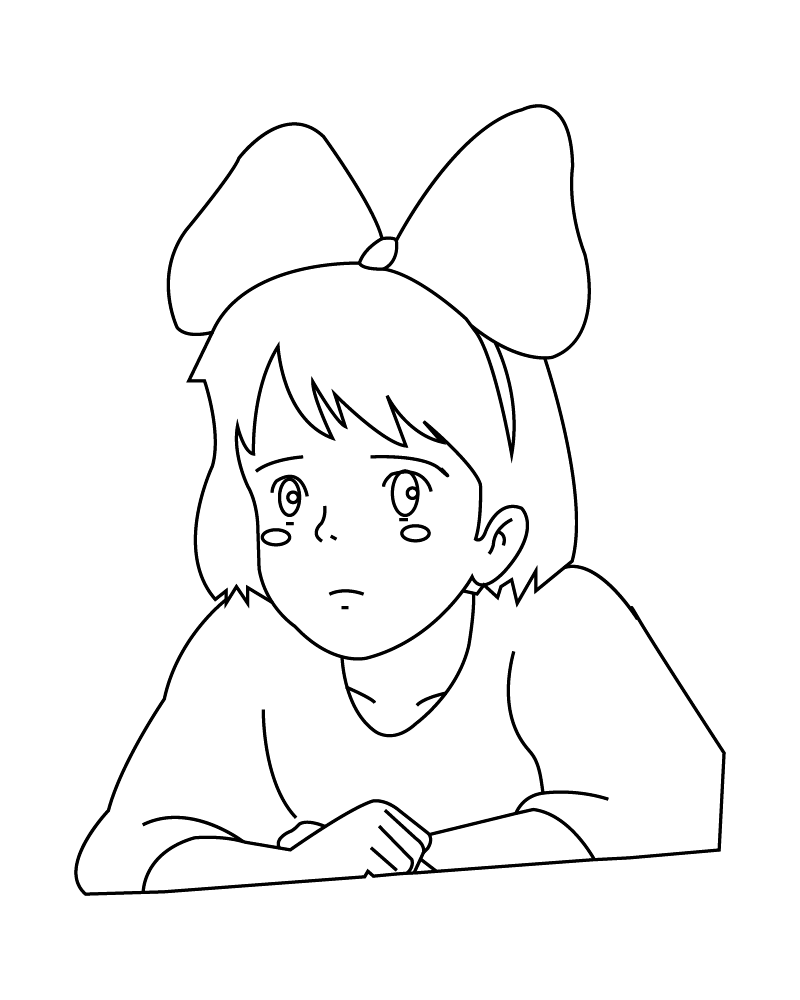 Dibujo de Sad Kiki Coloring Page para Colorear