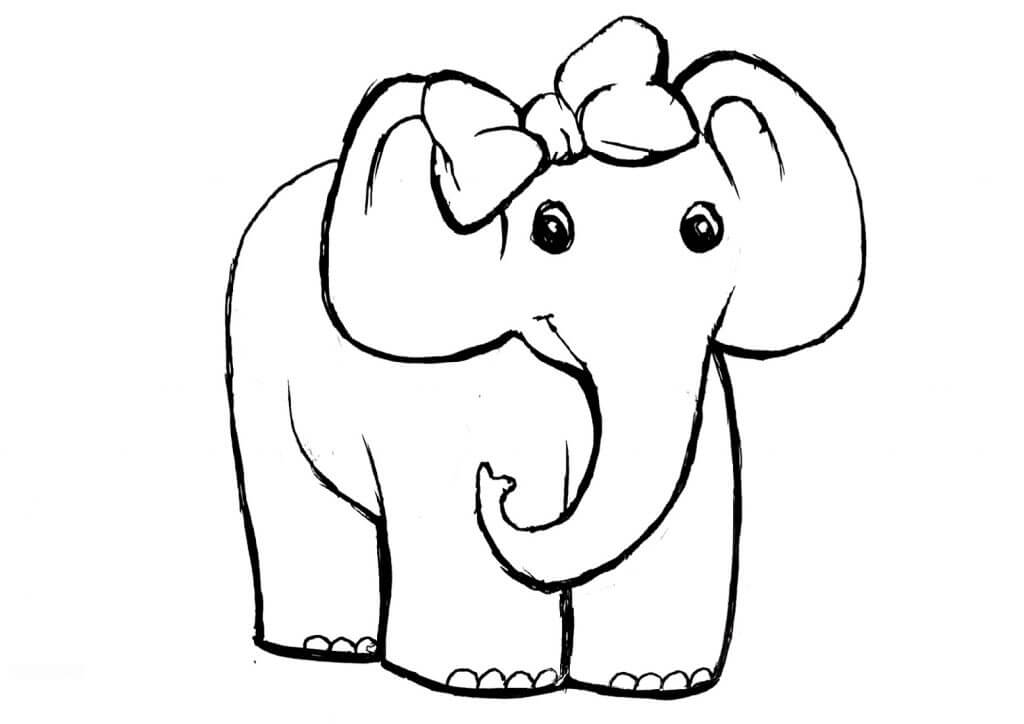 Dibujo de Elefante Hembra para Colorear