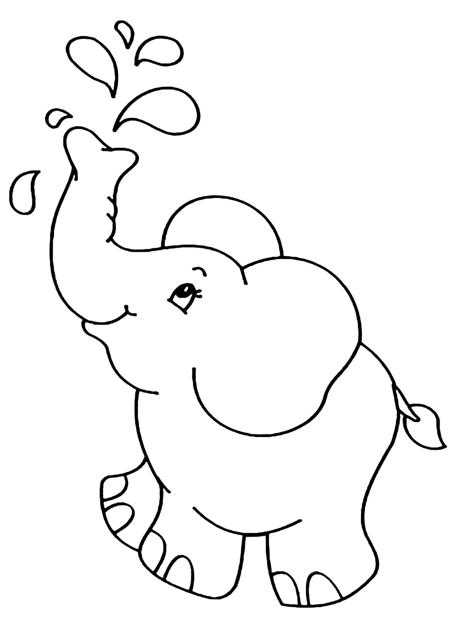 Dibujo de Elefante Sencillo para Colorear