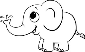 Dibujo de Lindo Beb Elefante para Colorear